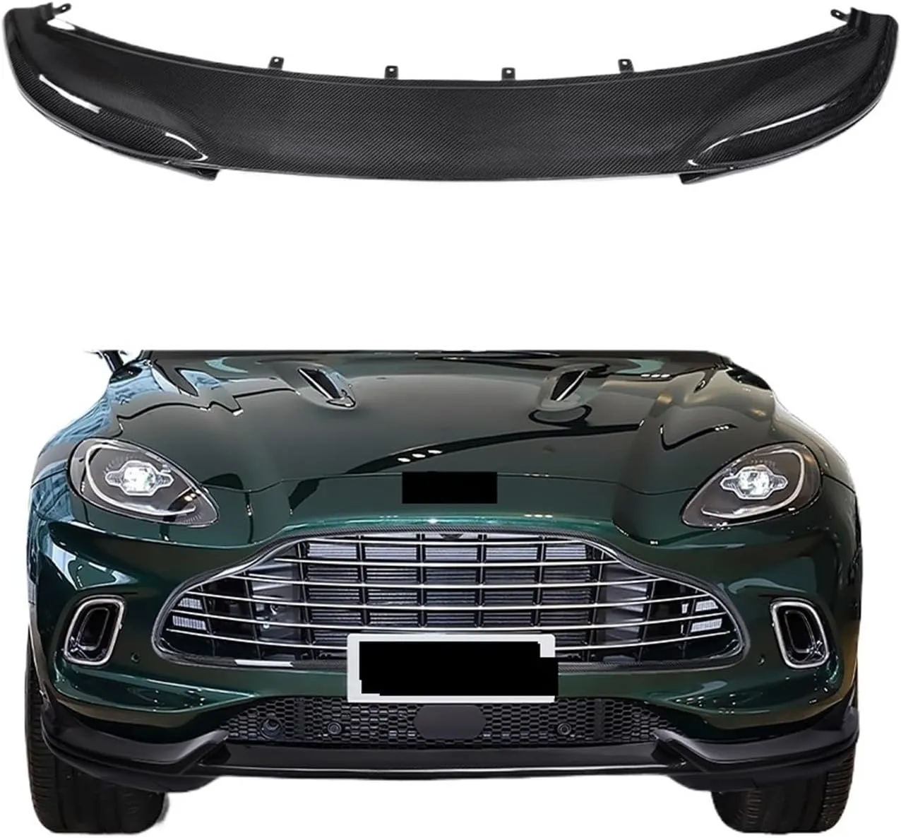AX Style Front Lip Compatible with Aston/Martin DBX 2021-2024 Dry Carbon Fiber Front Bumper Splitter Front Lip Body Kits(Dry Carbon Fiber)
