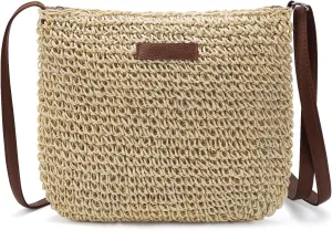 Ayieyill Straw Clutch Bags for Women Shoulder Bag Crossbody Bag Summer Beach Straw Bag Hand-Woven