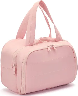 Azooken Women's Travel Toiletry Bag - Oversized Puffy Cosmetic Bag with Wide-Mouth Design,Makeup Essentials,Toiletries & Bathroom Accessories-Pink