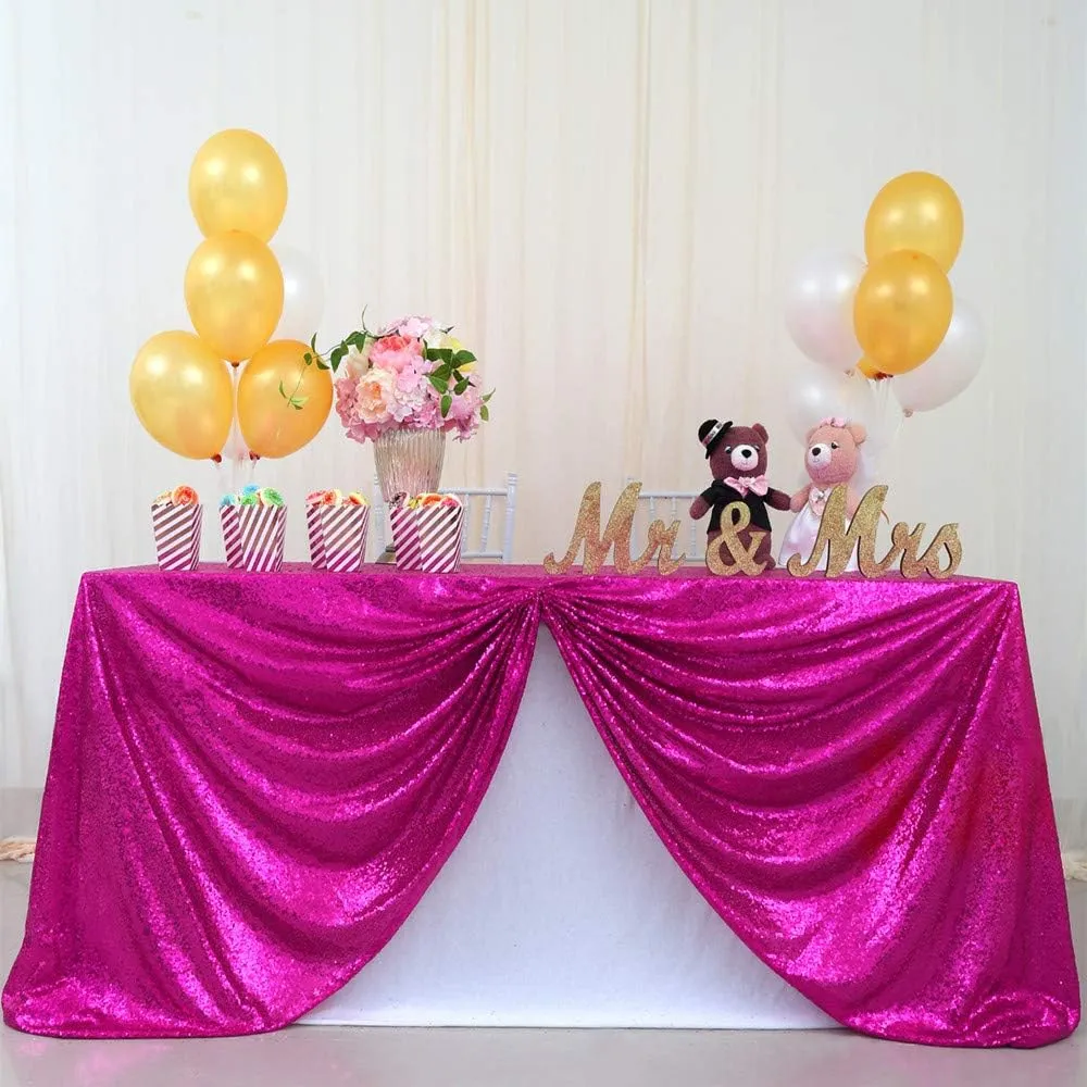 B-Cool Sequin Table Cloth Shimmer Tablecloth Sequin Table Cloth 90x132 Inch Rectangle Fuchsia Sequin Tablecloth Thanksgiving Tablecloth Sparkle Tablecloth Glitz Tablecloth