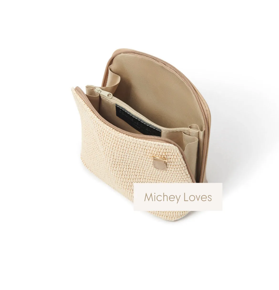 Back Soon - Woven Raffia & Leather Zip Round Bag | Black