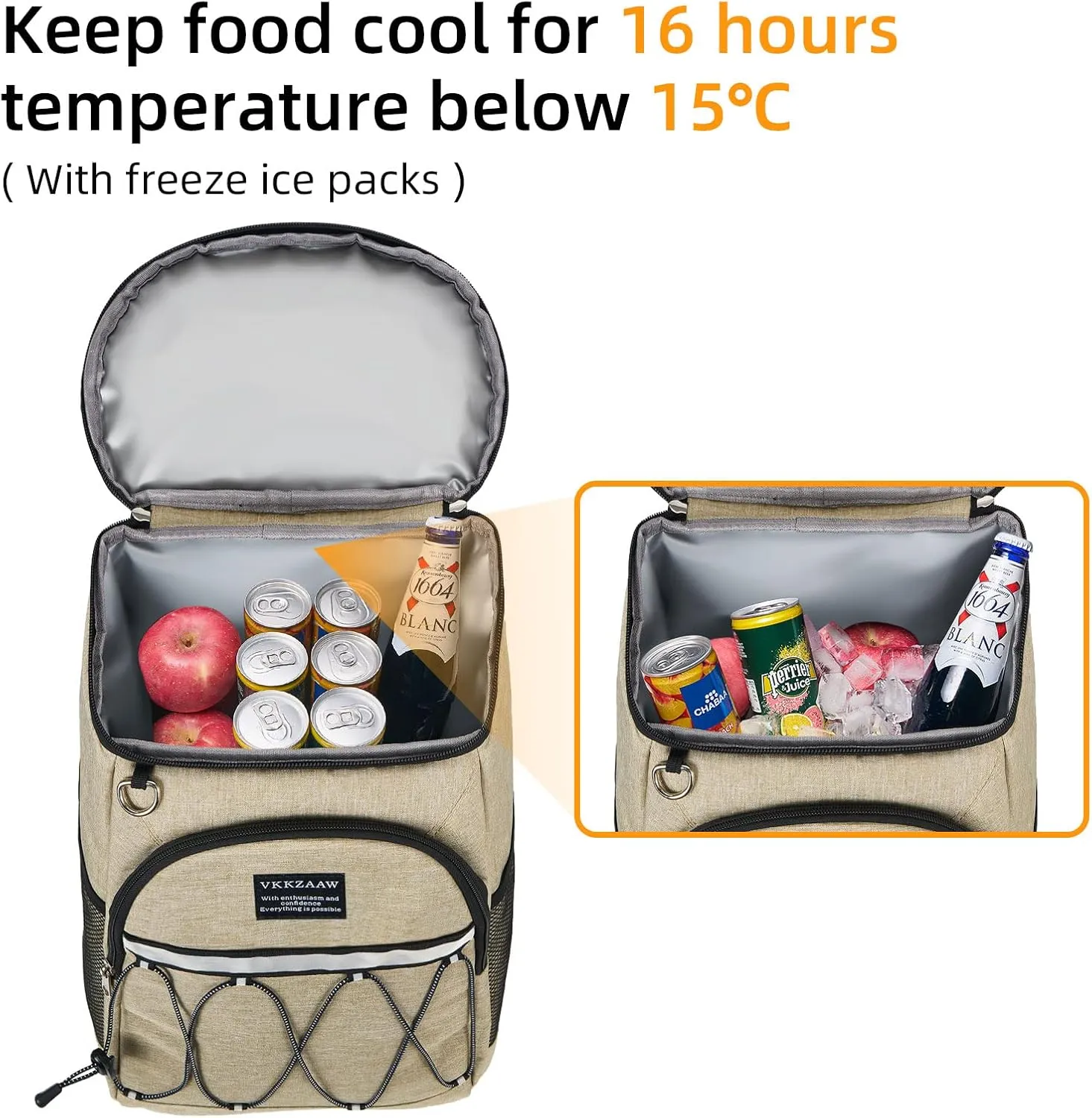 Backpack Cooler Backpack 26 Cans Insulated Leak Proof for Women Men Beach Camping Picnic Fishing Hiking Lunch Backpack Waterproof Cooler