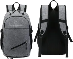 Backpack for Men Oxford Cloth Large Capacity Basketball Net Football Backpack Stogage Net Buckle Grey