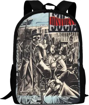 Backpacks Social Rock Distortion Band Double Shoulder Bag 15 Inchs Laptop Backpack for Camping Travle Work Hiking Women Men Gifts