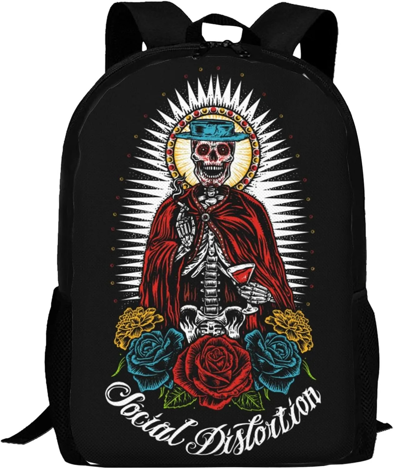 Backpacks Social Rock Distortion Band Double Shoulder Bag 15 Inchs Laptop Backpack for Camping Travle Work Hiking Women Men Gifts