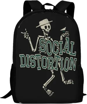 Backpacks Social Rock Distortion Band Double Shoulder Bag 15 Inchs Laptop Backpack for Camping Travle Work Hiking Women Men Gifts