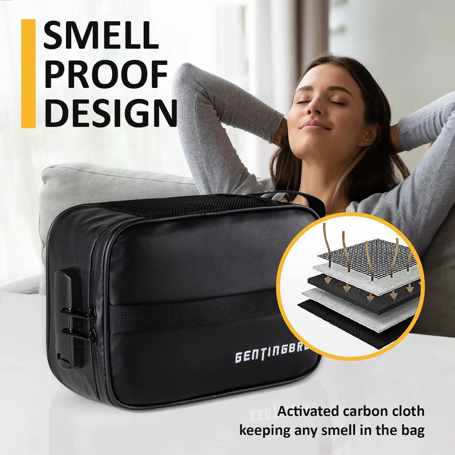Bag with Combination Lock Medicine Lock Bag Oxford Cloth PVC