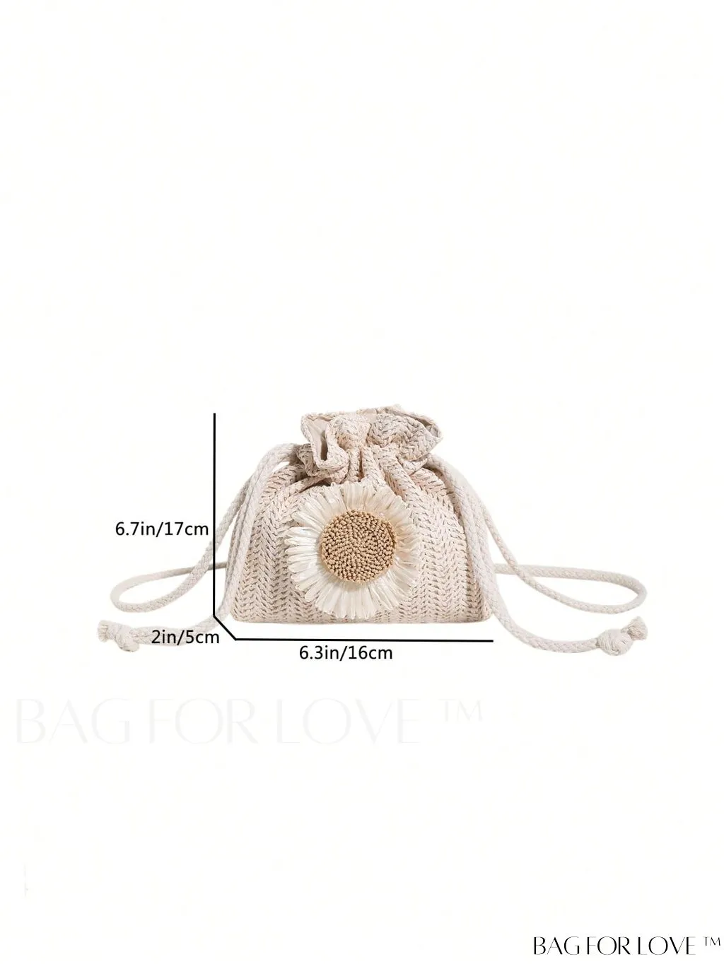 BagForLove - Compact Floral Drawstring Straw Bag Ideal for Vacations