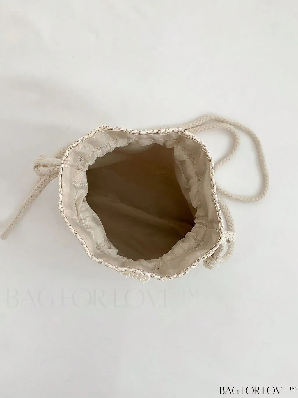 BagForLove - Compact Floral Drawstring Straw Bag Ideal for Vacations