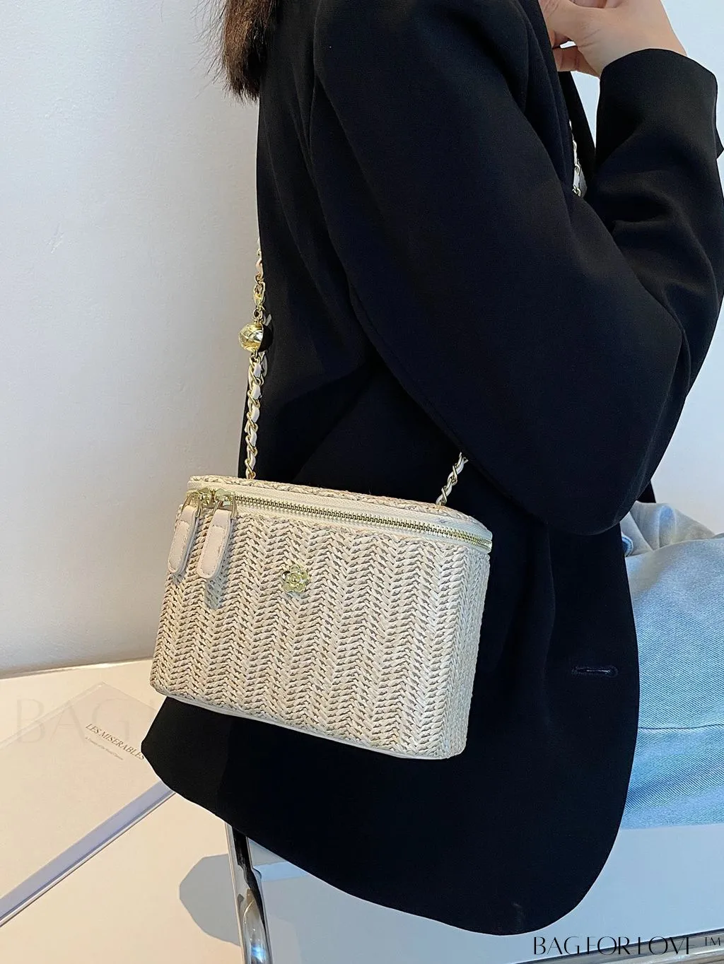 BagForLove - Compact Metal Chain Straw Bag