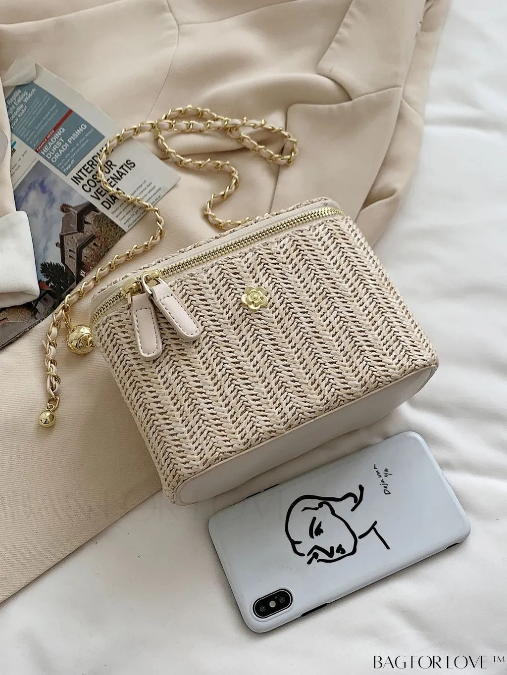 BagForLove - Compact Metal Chain Straw Bag