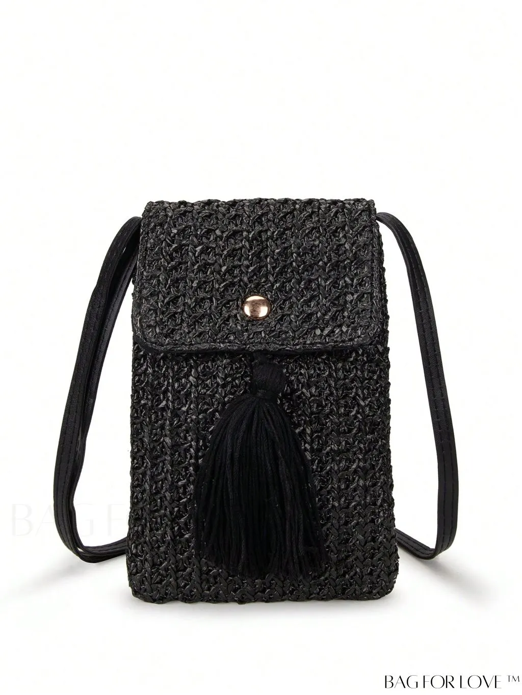 BagForLove - Mini Flap Straw Bag with Tassel Decoration