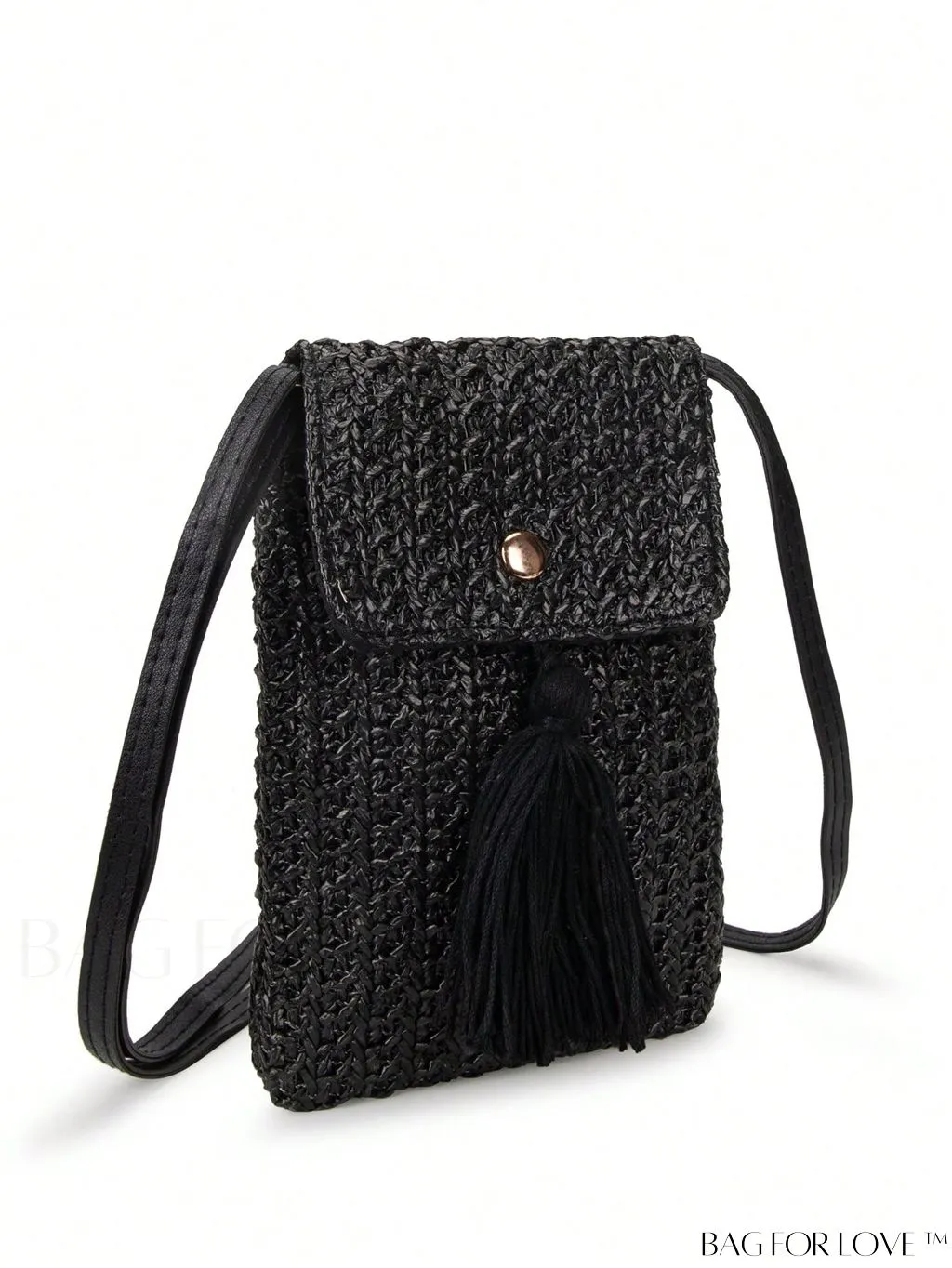BagForLove - Mini Flap Straw Bag with Tassel Decoration