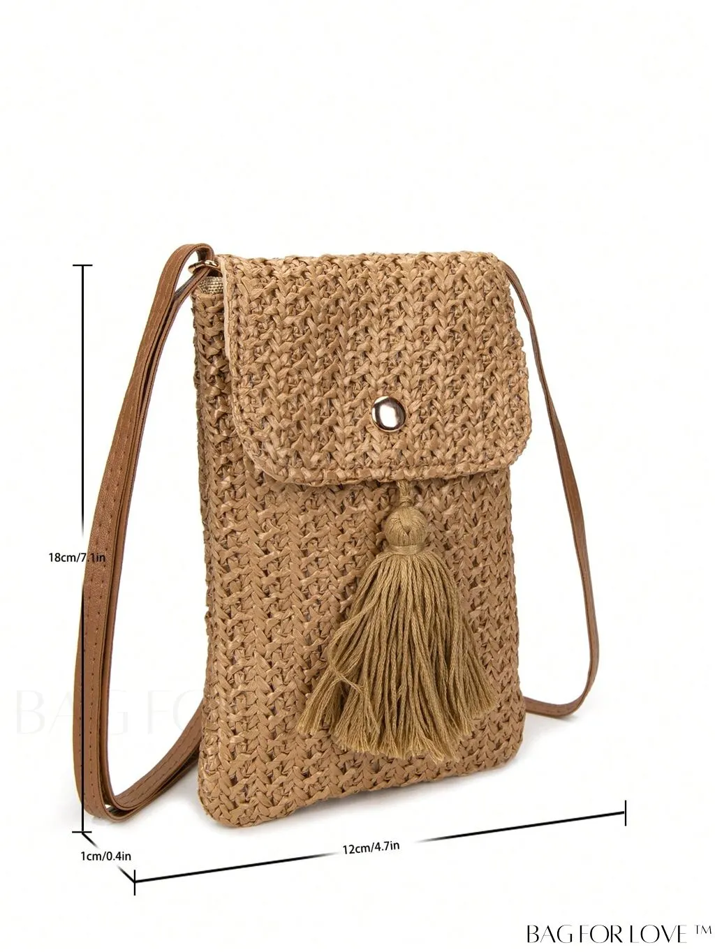 BagForLove - Mini Flap Straw Bag with Tassel Decoration