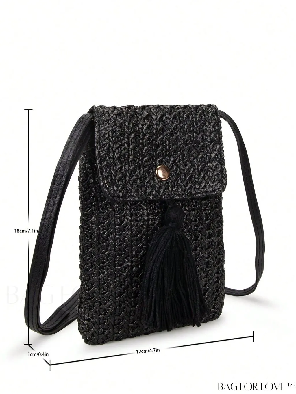 BagForLove - Mini Flap Straw Bag with Tassel Decoration