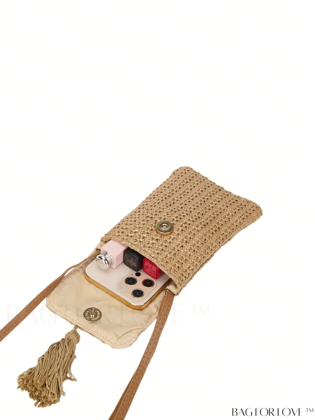 BagForLove - Mini Flap Straw Bag with Tassel Decoration
