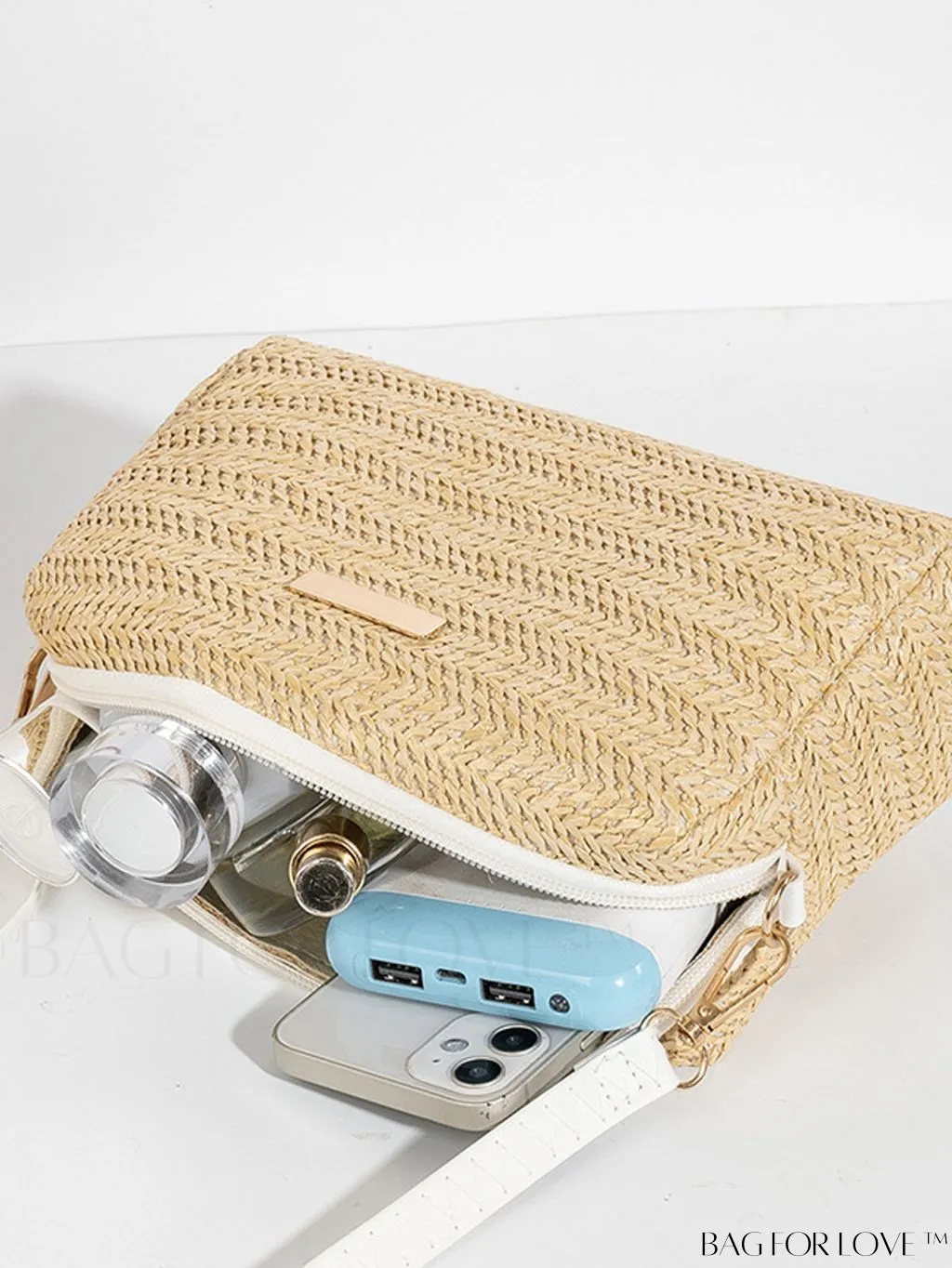 BagForLove - Minimalist Straw Bag with Metal Accent - Perfect Mothers Day Gift