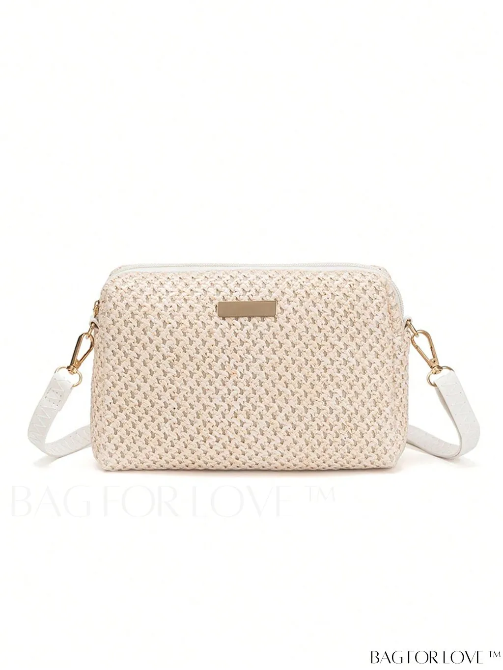 BagForLove - Minimalist Straw Bag with Metal Accent - Perfect Mothers Day Gift