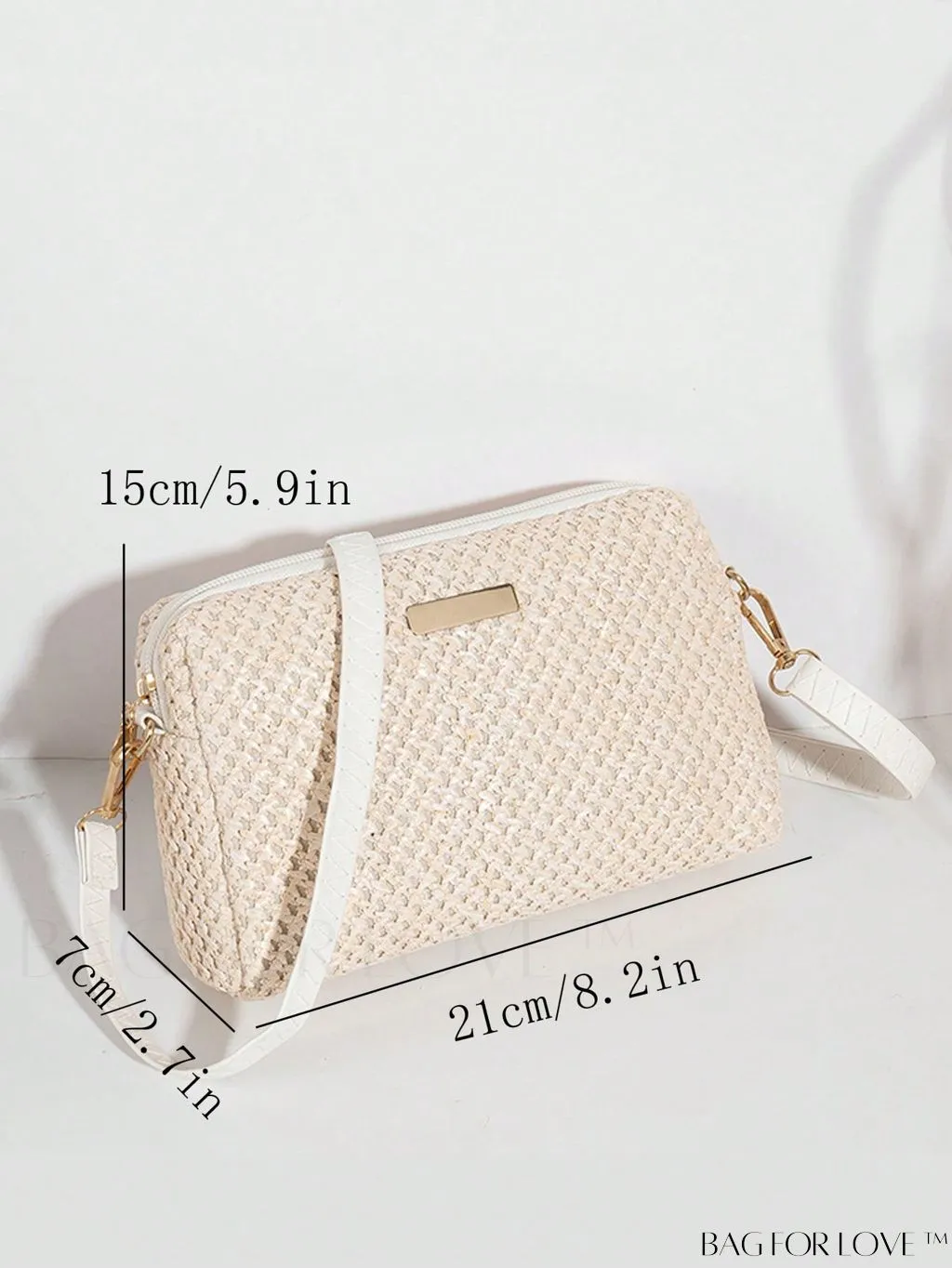 BagForLove - Minimalist Straw Bag with Metal Accent - Perfect Mothers Day Gift