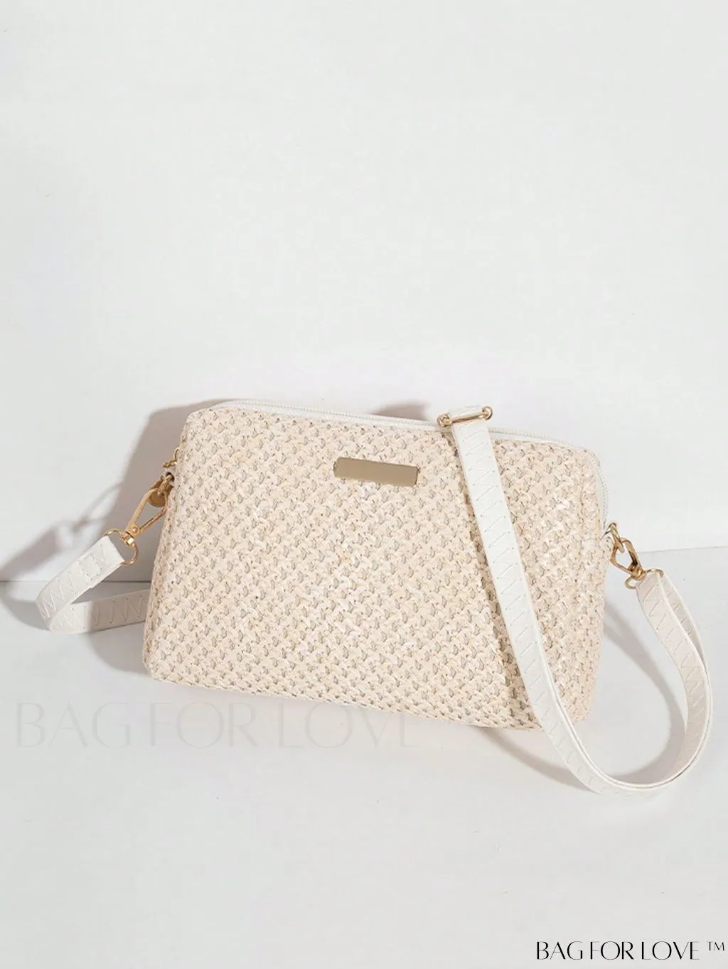 BagForLove - Minimalist Straw Bag with Metal Accent - Perfect Mothers Day Gift