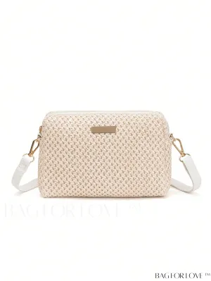 BagForLove - Minimalist Straw Bag with Metal Accent - Perfect Mothers Day Gift