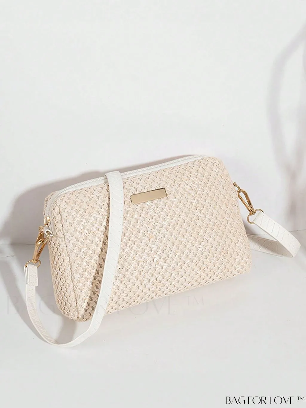 BagForLove - Minimalist Straw Bag with Metal Accent - Perfect Mothers Day Gift