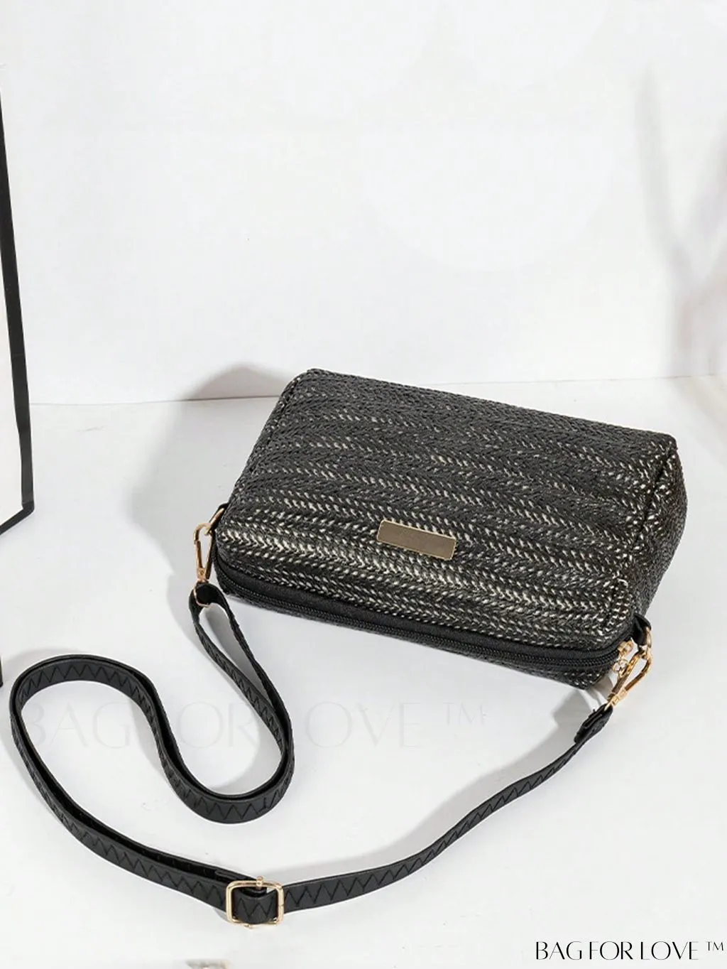 BagForLove - Minimalist Straw Bag with Metal Accent - Perfect Mothers Day Gift