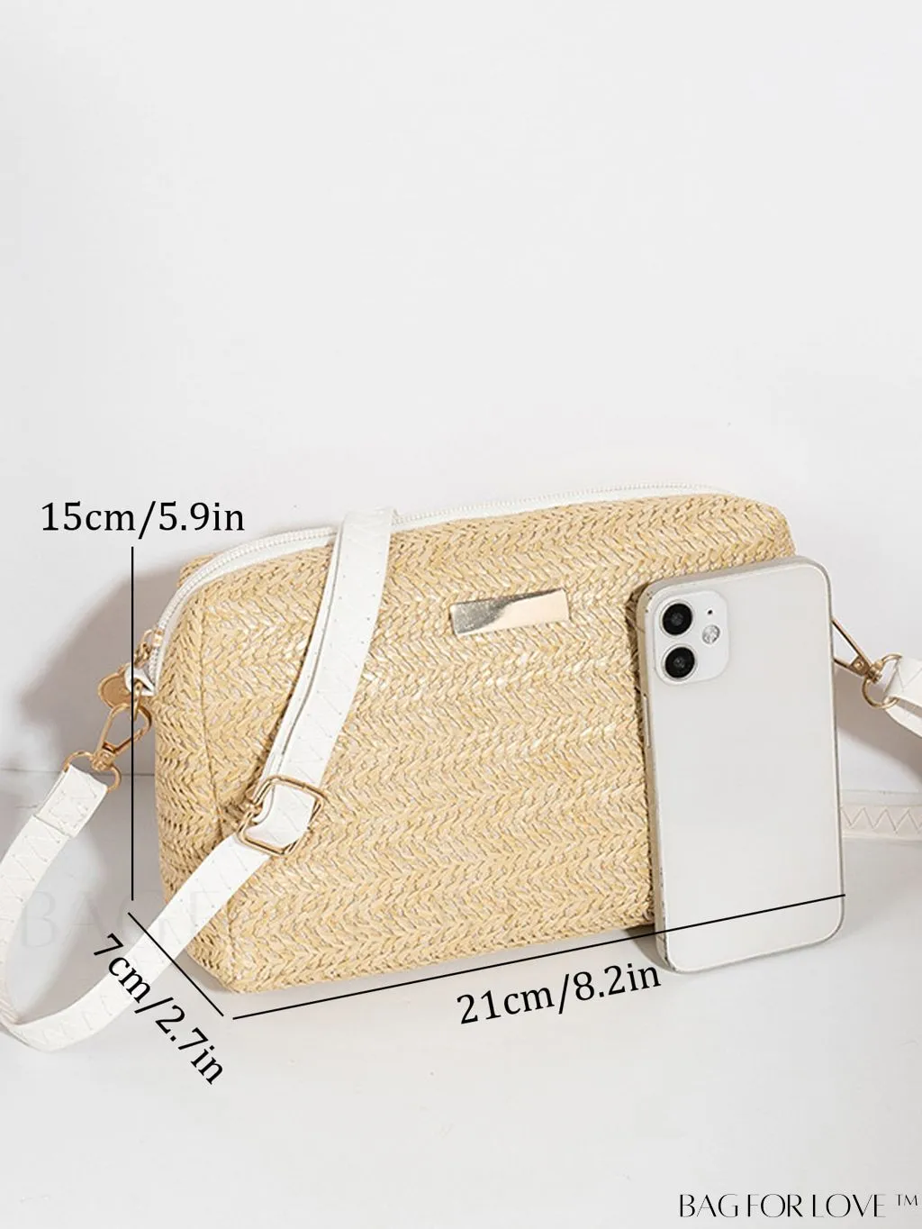 BagForLove - Minimalist Straw Bag with Metal Accent - Perfect Mothers Day Gift