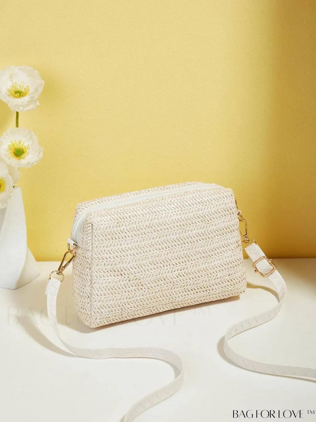 BagForLove - Minimalist Straw Bag with Metal Accent - Perfect Mothers Day Gift