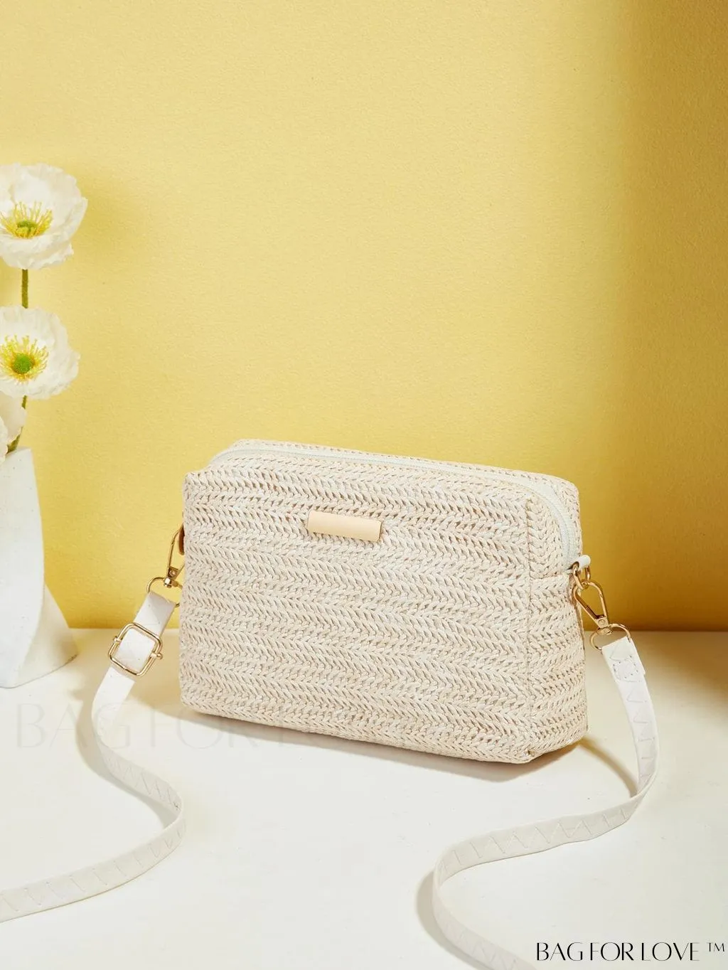 BagForLove - Minimalist Straw Bag with Metal Accent - Perfect Mothers Day Gift
