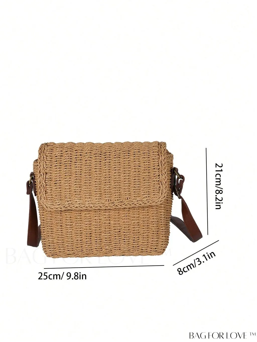 BagForLove - Polyester Flap Vacation Bag: Medium-Sized Straw Tote