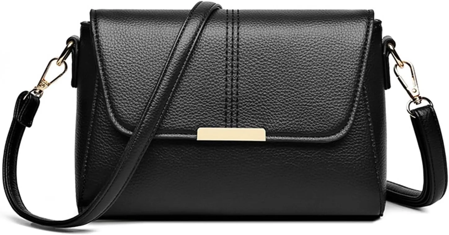 Bags for Women Retro women's bag crossbody bag shoulder bag versatile square bag women's bag fashion splicing bag(Black)