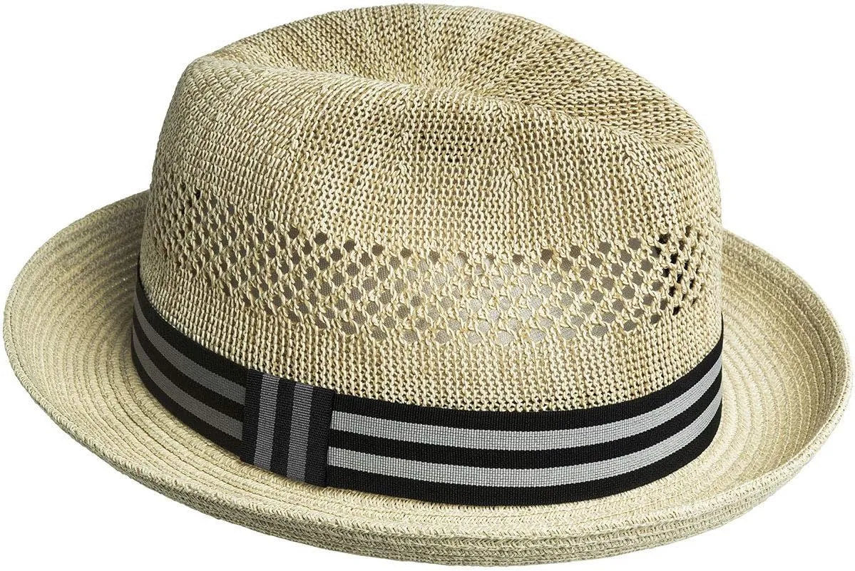 Bailey of Hollywood Men's Berle Fedora Trilby Hat with Striped Band
