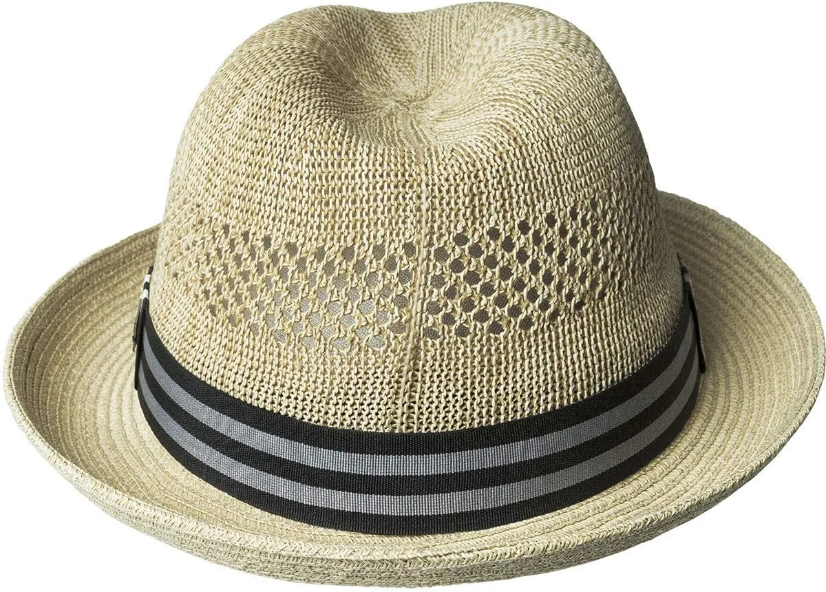 Bailey of Hollywood Men's Berle Fedora Trilby Hat with Striped Band