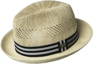 Bailey of Hollywood Men's Berle Fedora Trilby Hat with Striped Band