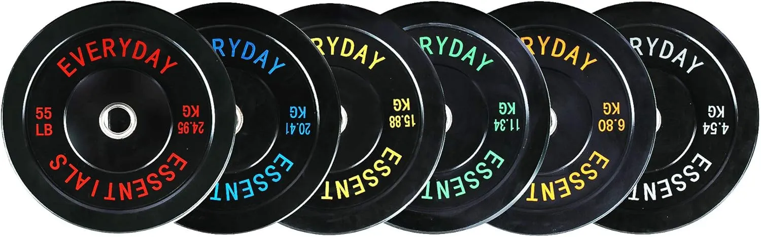 BalanceFrom Color Coded Olympic Bumper Plate Weight Plate with Steel Hub
