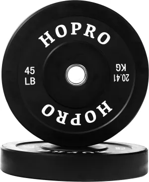 BalanceFrom Fitvids Color Coded Olympic Bumper Plate Weight Plate with Steel Hub, Pairs or Sets