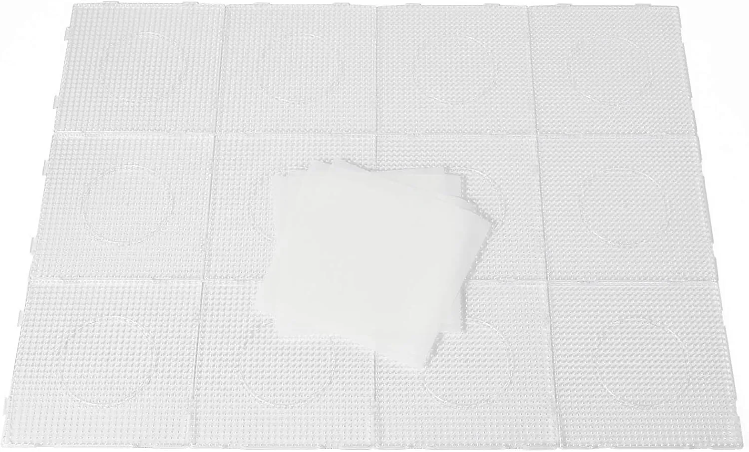 BANCHELLE Fuse Beads Boards 5mm with 4 Ironing Papers, PegBoards Plastic Kits Large Square Clear 12 PCS