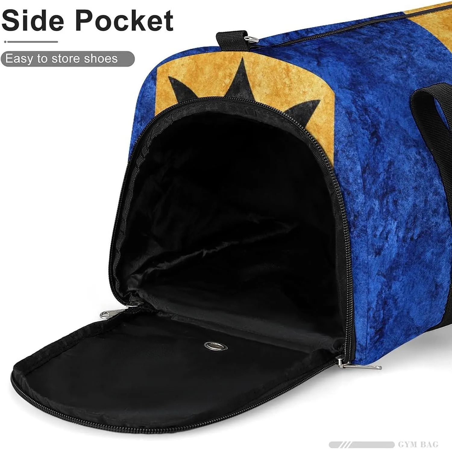 Barbados Flag Textured Lightweight Duffel Bag with Shoe Compartment for Yoga Gym Travel