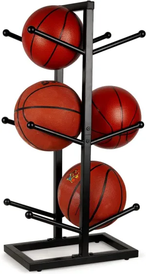 Basketball Organizers Metal Ball Storage Rack Sports Storage for Indoor Outdoor