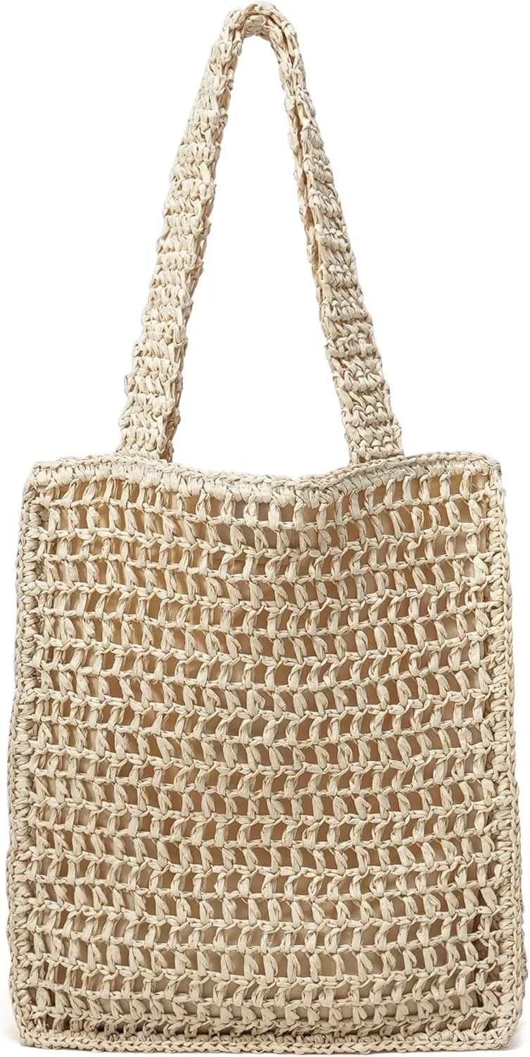 Beach Straw Purse For Women: Small Straw Bags Crossbody Shoulder Handbags - Raffia Woven Tote Purse For Summer Vacation