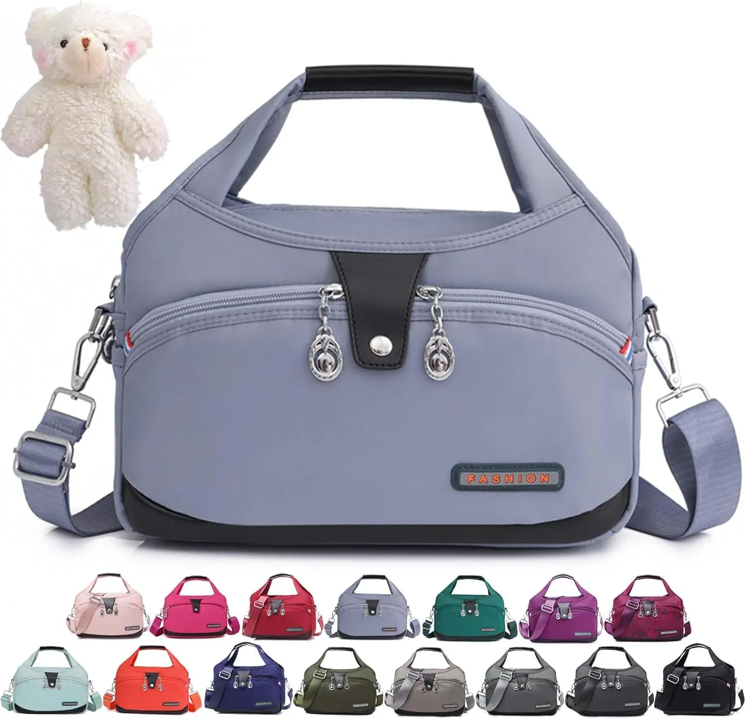 Beautifuldeer Anti Theft Handbag, Fashion Lightweight Messenger Bag, Waterproof Oxford Cloth Satchel, Zipper Multi-Layer