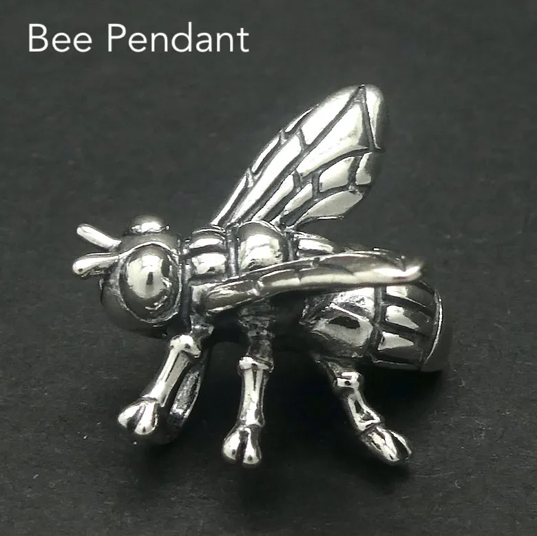Bee Pendant, Three Dimensional, 925 Silver