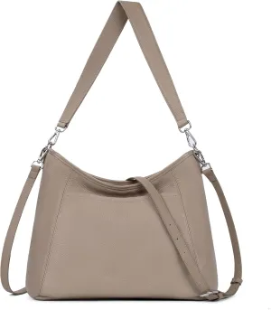 befen Genuine Leather Hobo Bag for Women, Genuine Leather Purse for Women Trendy Soft Handbags with 2 Straps