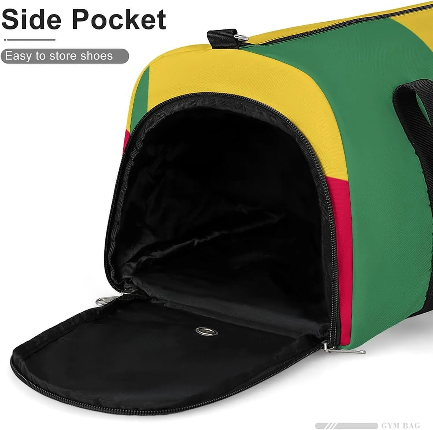 Benin Flag Sports Gym Bag for Boys Girls with Shoe Compartment Carry On