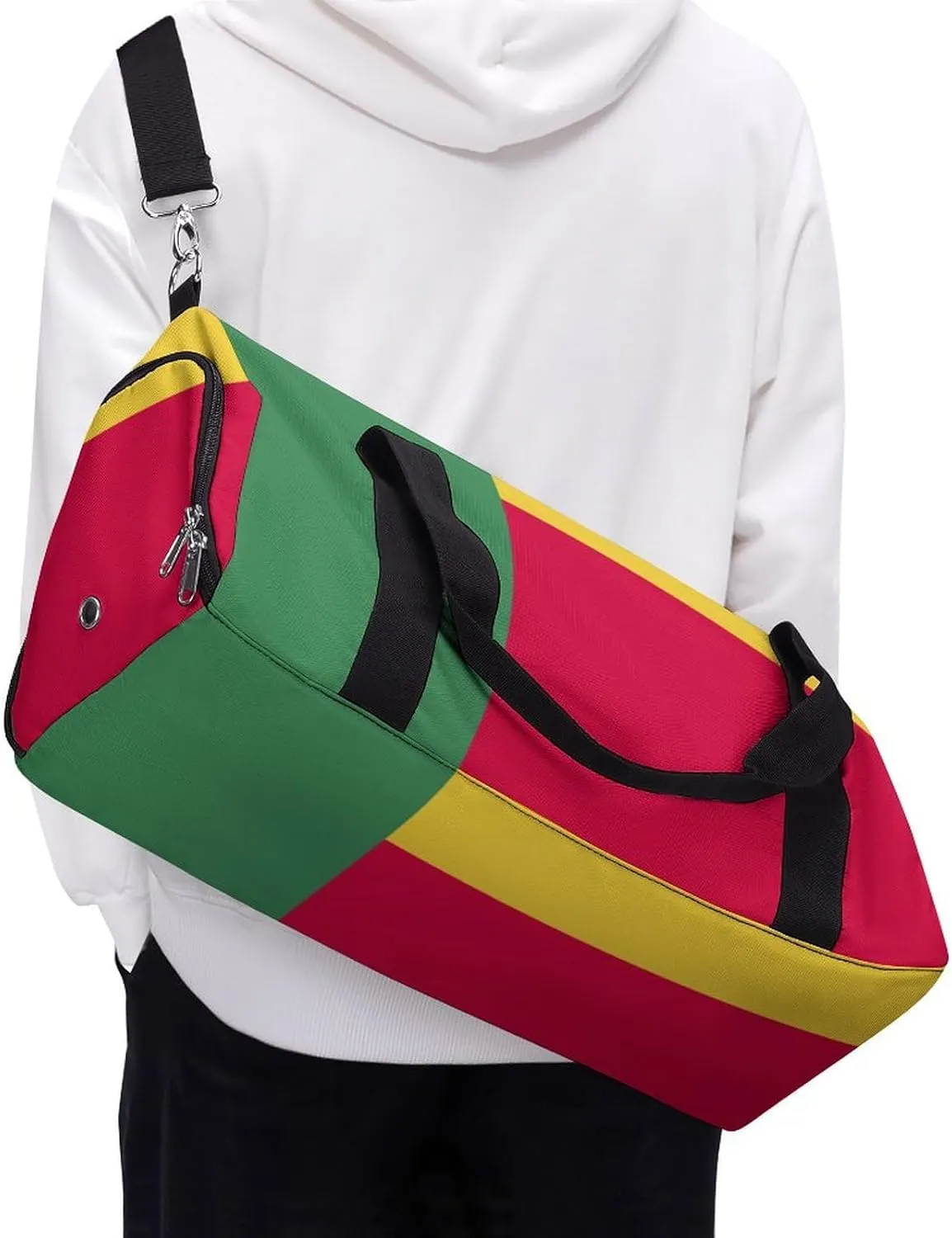 Benin Flag Sports Gym Bag for Boys Girls with Shoe Compartment Carry On