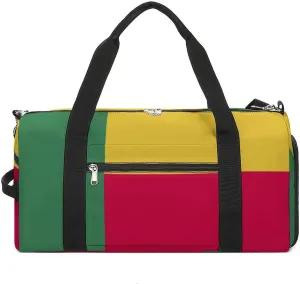 Benin Flag Sports Gym Bag for Boys Girls with Shoe Compartment Carry On