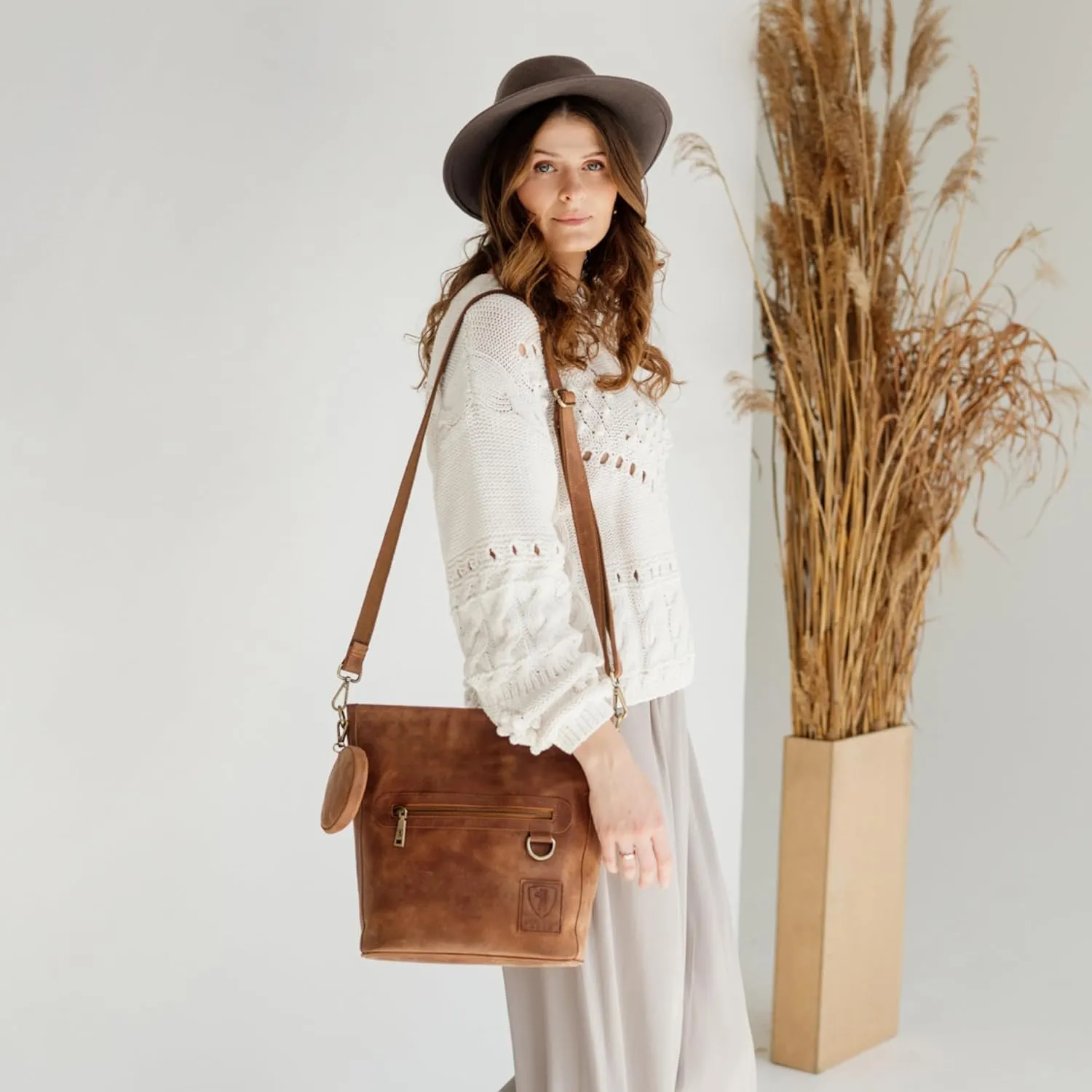 BERLINER BAGS Vintage Genuine Leather Shoulder Bag Siena, Handbag, Crossbody Bag for Women