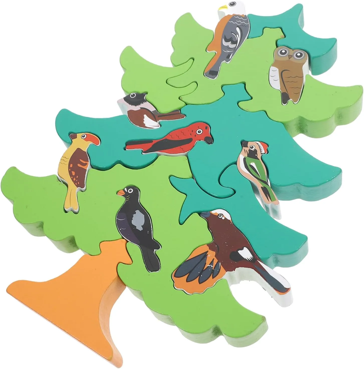BESPORTBLE 1 Set Tree Shaped Cartoon Birds Educational for Fun DIY Learning Safe Construction with Water Based Paint Enhances Cognitive Skills and Parent Interaction