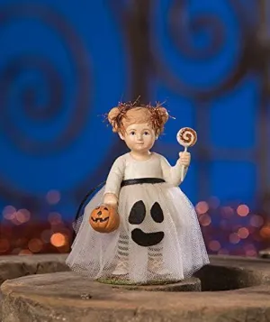 Bethany Lowe Little Boo Figurine, Orange, Halloween